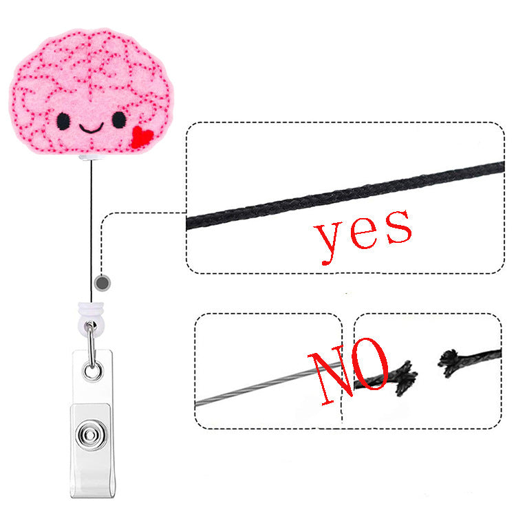 Wholesale ABS Nurse Felt Easy Pull Button Keychain